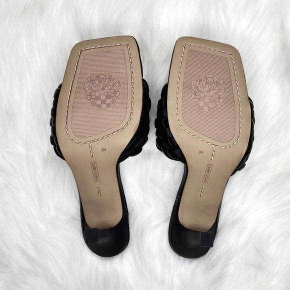 Vince Camuto Brinela Square Toe Braided Strap Black Heels - Picture 15 of 16